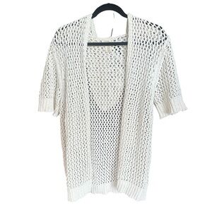 Nicole Miller Off-White Short Sleeve Hooded Knit‎ Cardigan XL